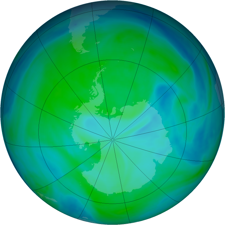 Antarctic ozone map for 22 December 2006